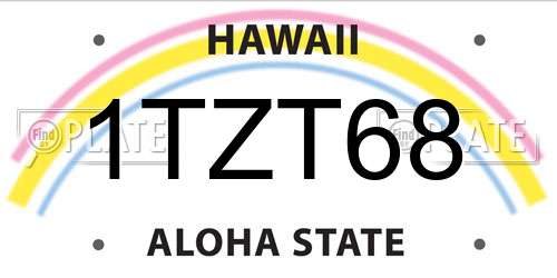 1TZT68 Hawaii License Plate