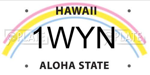 1WYN Hawaii License Plate