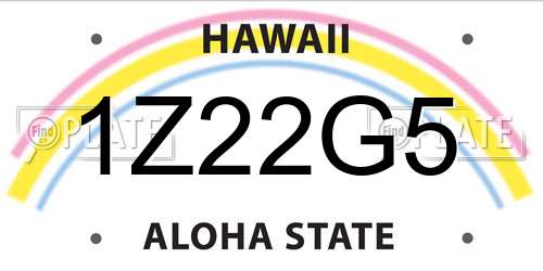 1Z22G5 Hawaii License Plate
