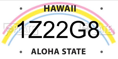 1Z22G8 Hawaii License Plate