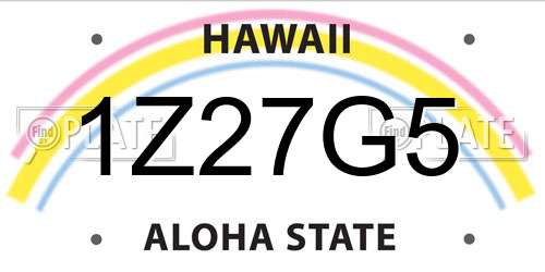 1Z27G5 Hawaii License Plate