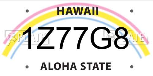 1Z77G8 Hawaii License Plate