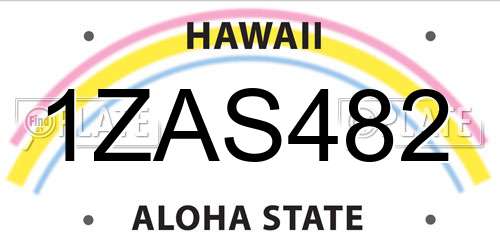 1ZAS482 Hawaii License Plate