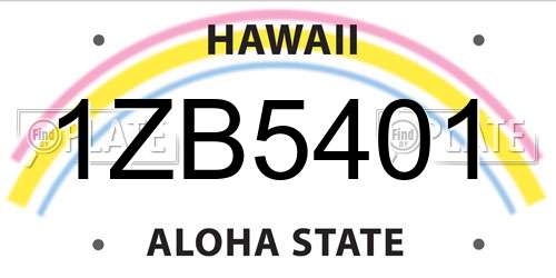 1ZB5401 Hawaii License Plate