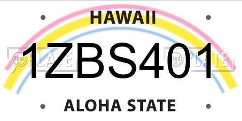 1ZBS401 Hawaii License Plate
