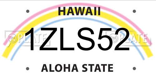 1ZLS52 Hawaii License Plate