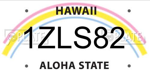 1ZLS82 Hawaii License Plate