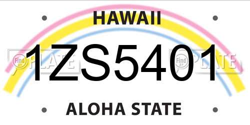 1ZS5401 Hawaii License Plate