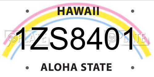 1ZS8401 Hawaii License Plate