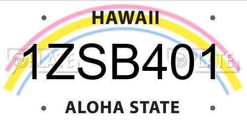 1ZSB401 Hawaii License Plate