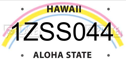 1ZSS044 Hawaii License Plate