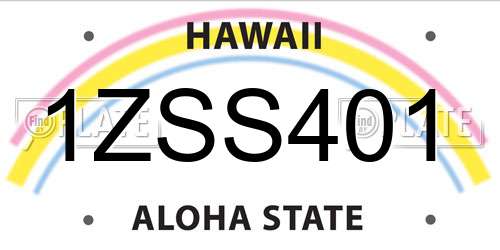 1ZSS401 Hawaii License Plate