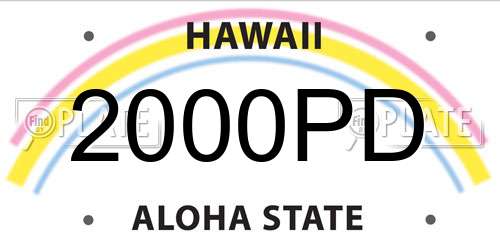 2000PD Hawaii License Plate