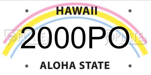 2000PO Hawaii License Plate