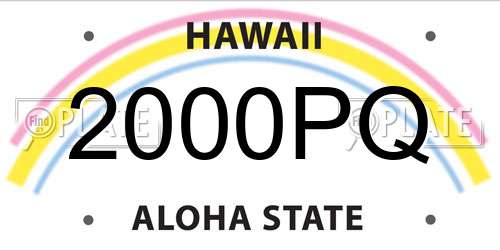 2000PQ Hawaii License Plate