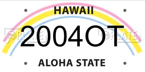 2004OT Hawaii License Plate
