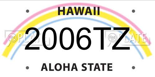 2006TZ Hawaii License Plate