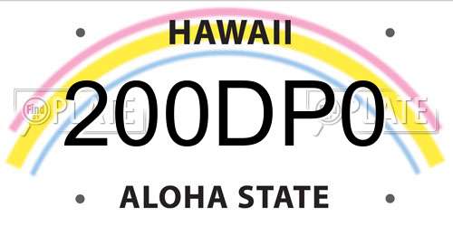 200DP0 Hawaii License Plate