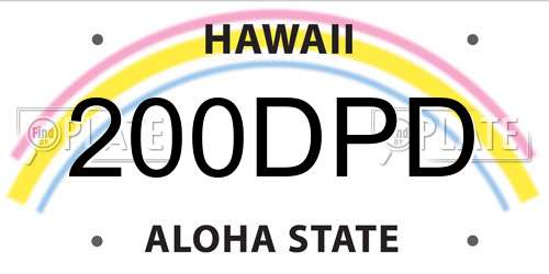 200DPD Hawaii License Plate