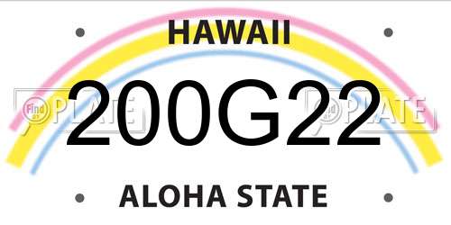 200G22 Hawaii License Plate