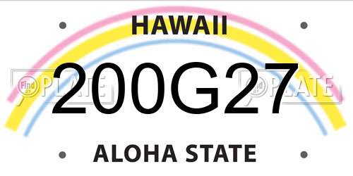 200G27 Hawaii License Plate