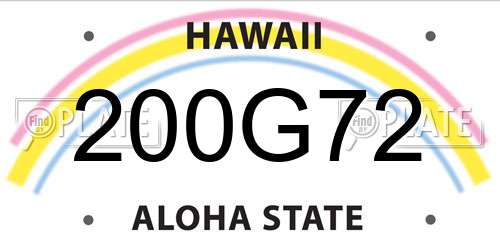 200G72 Hawaii License Plate