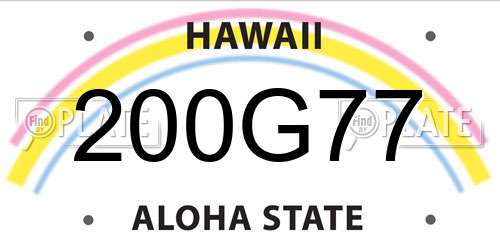 200G77 Hawaii License Plate