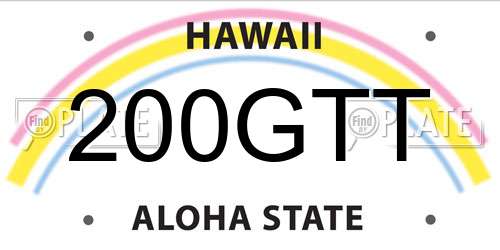 200GTT Hawaii License Plate