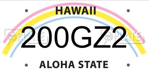 200GZ2 Hawaii License Plate