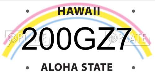 200GZ7 Hawaii License Plate