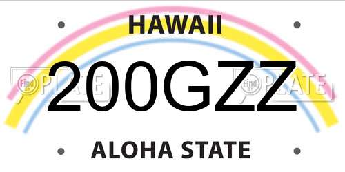 200GZZ Hawaii License Plate