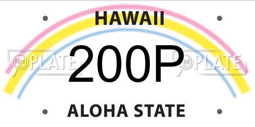 200P Hawaii License Plate