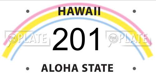 201 Hawaii License Plate