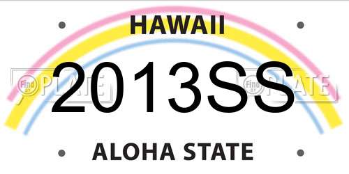 2013SS Hawaii License Plate