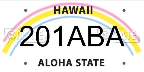 201ABA Hawaii License Plate