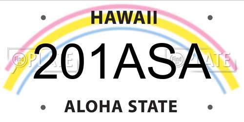 201ASA Hawaii License Plate