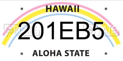 201EB5 Hawaii License Plate
