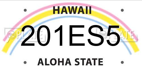 201ES5 Hawaii License Plate