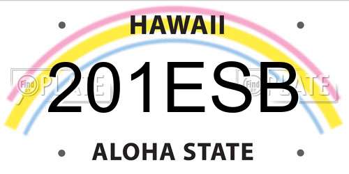 201ESB Hawaii License Plate