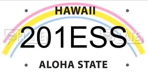 201ESS Hawaii License Plate