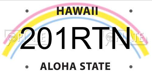 201RTN Hawaii License Plate