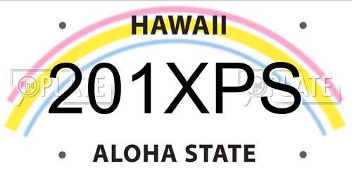 201XPS Hawaii License Plate