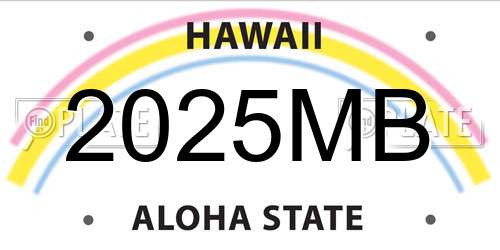 2025MB Hawaii License Plate