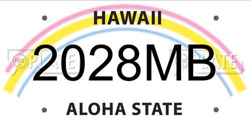 2028MB Hawaii License Plate