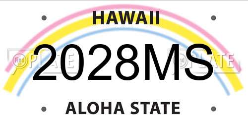 2028MS Hawaii License Plate
