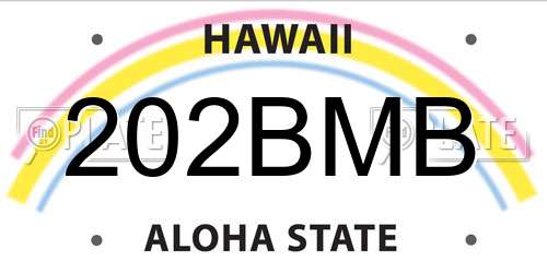 202BMB Hawaii License Plate