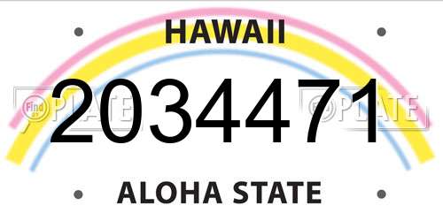 2034471 Hawaii License Plate