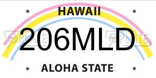 206MLD Hawaii License Plate