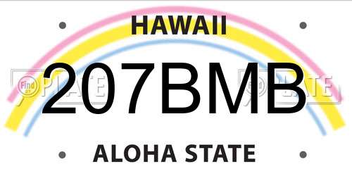 207BMB Hawaii License Plate