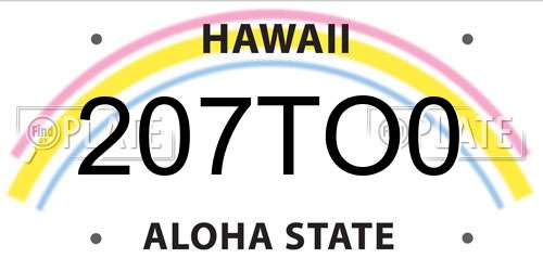 207TO0 Hawaii License Plate